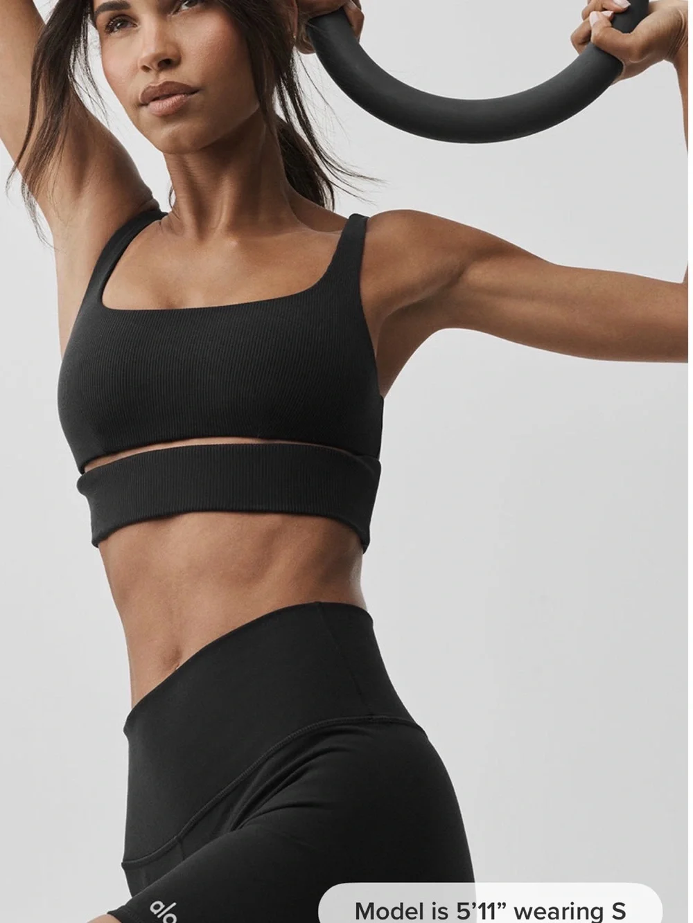 ALO Yoga Black Slit Bra